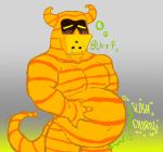  belly burping male male_pred mask muscular stuffing unknown_artist unknown_species vore 
