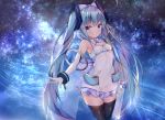  aqua_eyes aqua_hair bow hatsune_miku long_hair thighhighs twintails twiska_(doubitian) vocaloid 