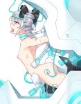  1girl bdsm bondage bound brainwashing breasts bronya_zaychik drill_hair ginklaga honkai_(series) honkai_impact_3rd long_hair nipples open_mouth restrained sex_machine silver_eyes silver_hair small_breasts solo stationary_restraints sweat tongue tongue_out twin_drills 