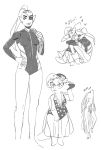  &lt;3 2016 5_fingers alphys anthro athletic breasts buckteeth cleavage clothed clothing crouching duo ear_fins ear_frills embrace eye_patch eyebrows eyelashes eyewear female fin fish frill front_view glasses hair hand_on_hip hat headgear headwear hi_res hug humanoid lizard long_hair looking_aside marine monochrome one-piece_swimsuit polka_dots ponytail pose reptile scalie sharp_teeth simple_background siqlyprince size_difference sketch sketch_page slightly_chubby small_breasts standing swimwear teeth text undertale undyne video_games white_background 