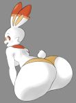  big_butt breasts butt female fur lagomorph mammal nintendo pok&eacute;mon pok&eacute;mon_(species) scorbunny solo vammzu video_games white_fur 