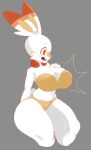  big_butt blush bra breasts butt clothing female fur hi_res lagomorph mammal nintendo pok&eacute;mon pok&eacute;mon_(species) scorbunny solo underwear vammzu video_games white_fur 