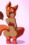  absurd_res animal_humanoid blush butt canid canid_humanoid canine canine_humanoid clothing fox_humanoid hi_res humanoid legwear mammal mostly_nude ramon_crimson thigh_highs 