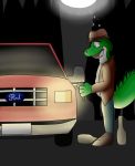  alcohol alligator alligatorid anthro beer beverage bottle clothed clothing cregon crocodile crocodilian crocodylid cyber-bobcat drunk ford fully_clothed hat headgear headwear hi_res keys night reptile scalie simple_background truck vehicle 
