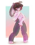  anthro black_fur blush breasts dark_hair female fur hi_res lagomorph leporid looking_at_viewer mammal multicolored_fur nude panken pink_eyes pussy pussy_juice rabbit simple_background smile solo spread_pussy spreading standing tongue tongue_out two_tone_fur white_fur 