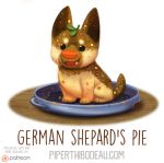  canid canine canis cryptid-creations domestic_dog food food_creature german_shepherd herding_dog mammal pastoral_dog pie solo 