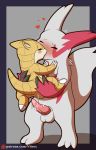  anal balls blush butt claws cum cum_in_ass cum_inside digital_media_(artwork) duo erection eyes_closed fur hi_res kissing male male/male nintendo orgasm penis pok&eacute;mon pok&eacute;mon_(species) sandshrew sex simple_background size_difference tapering_penis video_games vitrex zangoose 