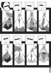  6+girls anal anus ass ass_focus buru clitoris greyscale highres huge_ass lips monochrome multiple_girls open_mouth pubic_hair pussy pussy_juice shiny smile sweat teeth thighs uncensored 