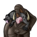  1:1 2015 akudrache alpha_channel ambiguous_gender ambiguous_pred ambiguous_prey duo elephant elephantid feral fur grey_fur hi_res hyaenid mammal oral_vore proboscidean red_eyes simple_background size_difference spotted_hyena tongue transparent_background tusks vore 