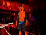  4:3 bulge canid canine clothing fennec fox jockstrap mammal muscular plexfur standing striptease striptease_bar underwear 