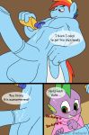  animal_genitalia animal_penis anthro blush caluriri comic crossgender dragon equid equine equine_penis female friendship_is_magic hi_res horse male mammal my_little_pony oil penis pony rainbow_dash_(mlp) smile spike_(mlp) 