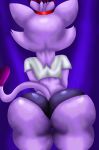  anthro big_butt blaze_the_cat butt clothed clothing dipstick_tail domestic_cat duzell felid feline felis fur hair hair_tie hi_res huge_butt mammal multicolored_tail purple_fur purple_hair sonic_(series) 