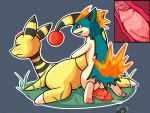  2019 4:3 ampharos anal anal_penetration arkoh_umbreon balls big_sub blush cum duo feral feral_on_feral internal male male/male nintendo orgasm penetration penis pok&eacute;mon pok&eacute;mon_(species) precum quilava size_difference small_dom small_dom_big_sub video_games 