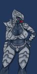  1:2 alien arbiter_(halo) armor big_breasts blackbetty blue_skin breasts cleavage clothed clothing female halo halo_(series) microsoft pose sangheili solo standing thick_thighs unconvincing_armor video_games xbox_game_studios 