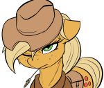  2019 alcor90 applejack_(mlp) clothing cutie_mark earth_pony equid equine feral friendship_is_magic green_eyes hat headgear headwear hi_res horse mammal my_little_pony one_eye_closed pony solo 