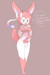  2:3 absurd_res amaruu anthro balls blush bow_tie canid canine clothing eeveelution hi_res male mammal masturbation nintendo penis pok&eacute;mon pok&eacute;mon_(species) ribbons simple_background solo sweat sylveon turtleneck video_games 