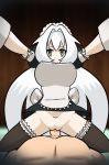  animated animated_gif apron bed bedroom emilia_hermit female female_focus female_on_top green_eyes hundred maid maid_apron maid_headdress maid_outfit maid_uniform nubiananan nude penetration pov pov_eye_contact semi_naked vaginal_penetration white_hair 