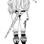  1girl ass charlotte_smoothie long_hair one_piece tattoo weapon 