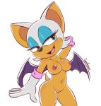  big_breasts breasts chiropteran clothing cubedcoconut english_text female gloves mammal nipples nude pussy rouge_the_bat signature simple_background solo sonic_(series) text wings 