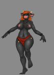  5:7 big_breasts blackbetty bovid bovine breasts cattle curled_hair dancing dark_skin female hair horn jewlary looking_at_viewer mammal nipples piercing pose smile solo standing thick_thighs 