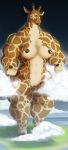  5:11 absurd_res akkusky anthro breasts female giraffe giraffid hi_res lips macro mammal muscular muscular_female nipples nude outside pussy solo standing thick_bottom_lip wide_hips 