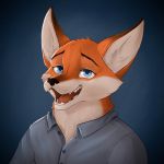  1:1 2019 anthro black_nose blue_eyes canid canine fox foxyghost fur hi_res male mammal multicolored_fur open_mouth red_fur simple_background smile tongue two_tone_fur white_fur 