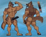  2019 4_toes 5_fingers abs animal_genitalia animal_penis anthro backsack balls biceps black_penis black_sclera black_tongue butt canid canine canine_penis canis chest_tuft domestic_dog flexing german_shepherd herding_dog kihu knot looking_back male mammal model_sheet muscular muscular_male navel nipples nude pastoral_dog pecs penis perineum rear_view scar sheath solo standing toes tongue tuft 