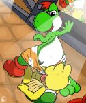  balls butt clothing contimplatininspiratio digital_media_(artwork) dinosaur hi_res koopa koopa_troopa male mario_bros nintendo nude paper_mario penis reptile scalie the_great_gonzales_jr ttyd turtle undressing video_games yoshi 