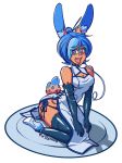  2016 alpha_channel animal_humanoid blue_eyes blue_hair breasts chinese_clothing chinese_dress clothing dress eyewear female footwear freckles glasses gloves hair high_heels humanoid kdhynamo kneeling lagomorph lagomorph_humanoid lazuli_delarosa legwear leporid_humanoid mammal open_mouth rabbit_humanoid shoes simple_background solo thigh_highs transparent_background underwear 