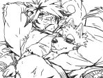  4:3 anthro canid canine canis chain clothing domestic_dog duo felid fur gamma-g garmr hair magan male mammal muscular muscular_male pantherine striped_fur stripes tiger tokyo_afterschool_summoners tongue tongue_out topwear video_games 