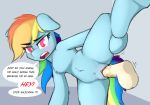  2019 anon_1515 balls disembodied_penis english_text equid equine female feral friendship_is_magic hair hi_res horse humanoid_penis looking_at_viewer male mammal multicolored_hair my_little_pony penetration penis pony pussy pussy_juice rainbow_dash_(mlp) rainbow_hair sex text vaginal vaginal_penetration 