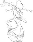  antelope anthro belly bovid burping clothing digestion disney female female_pred gazelle gazelle_(zootopia) grant&#039;s_gazelle hi_res jerberjer mammal midriff nanger oral_vore thick_thighs true_antelope vore wide_hips zootopia 