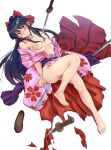  bondage breasts feet japanese_clothes nipples no_bra nopan open_shirt sakura_taisen shinguuji_sakura sword torn_clothes wardrobe_malfunction yewang19 