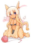  1girl aoihitsuji blonde_hair catgirl indigo_eyes yarn 