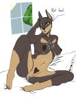  2019 anthro big_breasts breasts butt canid canine canis cum dialogue digital_media_(artwork) dobermann domestic_dog english_text female fur hair hi_res mammal nipples nude ownychan pinscher pussy simple_background solo solo_focus text thick_thighs 