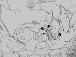  3_toes absurd_res ambiguous_gender black_and_white black_eyes ears_up eeveelution espeon fellatio flower forked_tail hi_res leafeon licking long_ears male male/ambiguous monochrome motion_lines nintendo oral outside penile penis penis_lick plant plattyneko pok&eacute;mon pok&eacute;mon_(species) saliva sex shaking sketch snout spread_legs spreading thin_tail toes tongue tongue_out trembling video_games 