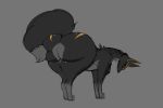  2018 3:2 ambiguous_gender asaneman big_butt black_fur black_nose butt canid canine countershading digital_drawing_(artwork) digital_media_(artwork) dipstick_tail eko feral fluffy fluffy_tail fox fur grey_background grey_fur looking_at_viewer looking_back mammal markings multicolored_tail nude presenting presenting_hindquarters quadruped simple_background smile solo standing suggestive three-quarter_view yellow_eyes yellow_markings 