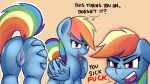  16:9 2019 4k absurd_res anon_1515 english_text equid equine female feral friendship_is_magic hair hi_res looking_at_viewer mammal multicolored_hair my_little_pony pterippus pussy rainbow_dash_(mlp) rainbow_hair text 