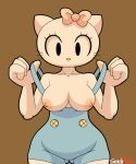  animated anthro bouncing_breasts bow breasts butt_from_the_front clothed clothing domestic_cat felid feline felis female fur hello_kitty hello_kitty_(character) looking_at_viewer mammal nipples sanrio signature solo tophatmahoney whiskers white_fur 