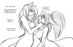  17:11 anthro big_breasts breasts breath canid canine canis cheese_quesadilla collar dialogue domestic_cat duo felid feline felis female hair half-closed_eyes jackal long_hair mammal monochrome nipples nude open_mouth panting ponytail simple_background smile tongue tongue_out watsup whining white_background 