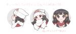  1girl barrette creatures_(company) game_freak hikari_(pokemon) minapo multiple_views nintendo pokemon pokemon_(game) pokemon_dppt pokemon_platinum red_scarf scarf smile thank_you translation_request white_scarf winter_clothes 