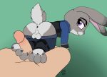  2016 3_toes anthro anus armwear backsack balls butt claws clothed clothing crossgender dickgirl dickgirl/male disney duo erection eyelashes faceless_male foot_fetish footjob fur hi_res human humanoid_penis inside intersex intersex/male interspecies judy_hopps kneeling lagomorph leporid long_ears looking_at_viewer looking_back male mammal morgenergy panties pants_down partially_clothed penis perineum precum presenting presenting_anus presenting_hindquarters rabbit rear_view semi_pov sex signature smile solo_focus toe_claws toes traditional_media_(artwork) two-footed_footjob underwear uniform zootopia 