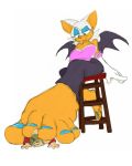  anthro colored_nails duo feet female foot_fetish foot_focus hi_res humanoid_feet jodagee micro nails rouge_the_bat silverscarf size_difference sonic_(series) toes trampling 