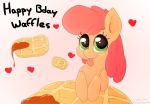  &lt;3 earth_pony english_text equid equine fan_character female feral food horse mammal my_little_pony pony snuckums solo text tongue tongue_out waffle 