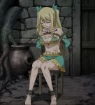  1girl blonde_hair bound breasts chair cleavage fairy_tail highres large_breasts long_hair lucy_heartfilia tied_up underboob 