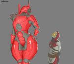  7:6 alien duo female geth geth_prime hi_res humanoid larger_female machine male mass_effect quarian robot saidra size_difference smaller_male video_games 