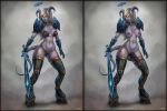  animal_genitalia animal_penis balls blizzard_entertainment breasts cleavage clothed clothing dickgirl draenei equine_penis erection female hi_res hooves horn humanoid intersex legwear looking_at_viewer mammal melee_weapon nipples not_furry penis sword thigh_highs vempire video_games warcraft weapon 