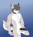  anthro balls canid canine collar erection hi_res humanoid_penis looking_at_viewer male mammal masturbation munks_(artist) nude penile penile_masturbation penis smile solo spiked_collar spikes 