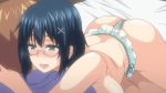  1girl animated animated_gif ass black_hair breasts girl_on_top glasses huge_breasts ikkyuu_nyuukon queen_bee sex swimsuit 