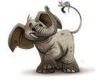  cryptid-creations duo elephant elephantid mammal mouse murid murine proboscidean rodent smile 